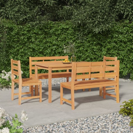 Juego de comedor para jardín 5 piezas madera maciza de teca de vidaXL, Conjuntos de jardín - Ref: Foro24-3157195, Precio: 762...