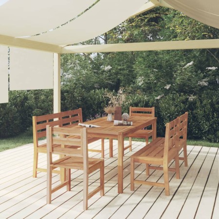Juego de comedor para jardín 5 piezas madera maciza de teca de vidaXL, Conjuntos de jardín - Ref: Foro24-3157201, Precio: 880...