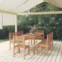 Juego de comedor para jardín 5 piezas madera maciza de teca de vidaXL, Conjuntos de jardín - Ref: Foro24-3157201, Precio: 880...