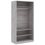 Armario de madera contrachapada gris Sonoma 100x50x200 cm de vidaXL, Armarios roperos - Ref: Foro24-826615, Precio: 187,67 €,...