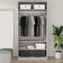 Armario de madera contrachapada gris Sonoma 100x50x200 cm de vidaXL, Armarios roperos - Ref: Foro24-826615, Precio: 187,67 €,...