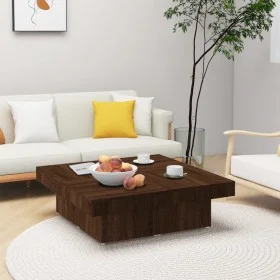 Mesa de centro de madera contrachapada roble marrón 90x90x28 cm de vidaXL, Mesas de centro - Ref: Foro24-826637, Precio: 81,7...