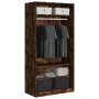 Armario madera contrachapada color roble ahumado 100x50x200 cm de vidaXL, Armarios roperos - Ref: Foro24-826614, Precio: 182,...