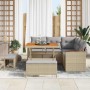Conjunto de sofás de jardín 8 pcs Beige ratán sintético en Sofás de exterior | Comprar online en Foru.es