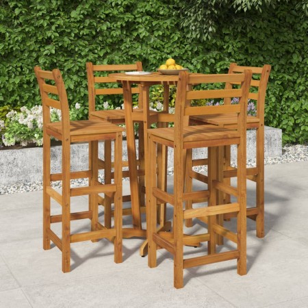 Mesa y taburetes altos de jardín 5 pzas madera maciza acacia de vidaXL, Conjuntos de jardín - Ref: Foro24-3154383, Precio: 36...