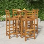 Mesa y taburetes altos de jardín 5 pzas madera maciza acacia de vidaXL, Conjuntos de jardín - Ref: Foro24-3154383, Precio: 36...