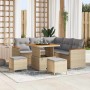 Conjunto de sofás de jardín 8 pcs Beige ratán sintético en Sofás de exterior | Comprar online en Foru.es