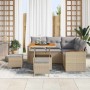 Conjunto de sofás de jardín 8 pcs Beige ratán sintético en Sofás de exterior | Comprar online en Foru.es