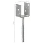 Fence anchors 6 pcs silver galvanized steel 8x6x30 cm by vidaXL, Spikes for anchoring in the ground - Ref: Foro24-145314, Pri...