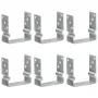 Fence anchors 6 pcs silver galvanized steel 14x6x15 cm by vidaXL, Spikes for anchoring in the ground - Ref: Foro24-145342, Pr...