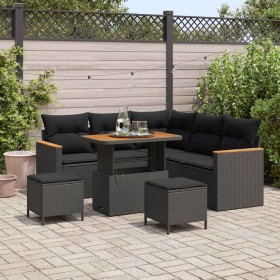 Conjunto de sofás de jardín 8 pcs Negro ratán sintético en Sofás de exterior | Comprar online en Foru.es
