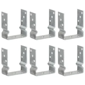 Fence anchors 6 pcs silver galvanized steel 12x6x15 cm by vidaXL, Spikes for anchoring in the ground - Ref: Foro24-145339, Pr...