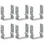 Fence anchors 6 pcs silver galvanized steel 12x6x15 cm by vidaXL, Spikes for anchoring in the ground - Ref: Foro24-145339, Pr...