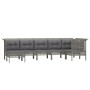 Set de muebles de jardín 7 pzas y cojines ratán sintético gris de vidaXL, Conjuntos de jardín - Ref: Foro24-3187550, Precio: ...