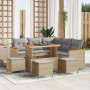 Conjunto de sofás de jardín 9 pcs Beige ratán sintético en Sofás de exterior | Comprar online en Foru.es