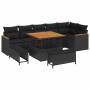 Conjunto de sofás de jardín 9 pcs Negro ratán sintético en Sofás de exterior | Comprar online en Foru.es