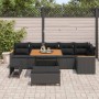 Conjunto de sofás de jardín 9 pcs Negro ratán sintético en Sofás de exterior | Comprar online en Foru.es