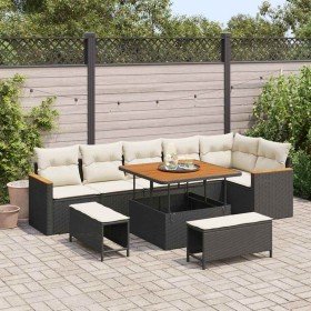 Conjunto de sofás de jardín 9 pcs Negro ratán sintético en Sofás de exterior | Comprar online en Foru.es