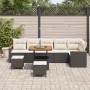 Conjunto de sofás de jardín 9 pcs Negro ratán sintético en Sofás de exterior | Comprar online en Foru.es