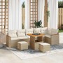 Conjunto de sofás de jardín 9 pcs Beige ratán sintético en Sofás de exterior | Comprar online en Foru.es