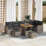 Conjunto de sofás de jardín 9 pcs Gris ratán sintético en Sofás de exterior | Comprar online en Foru.es