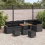 Conjunto de sofás de jardín 9 pcs Negro ratán sintético en Sofás de exterior | Comprar online en Foru.es