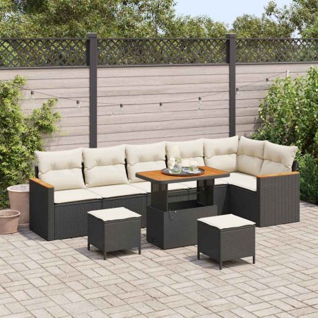 Conjunto de sofás de jardín 9 pcs Negro ratán sintético en Sofás de exterior | Comprar online en Foru.es
