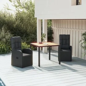 3-piece garden dining set with black synthetic rattan cushions by vidaXL, Garden sets - Ref: Foro24-3157597, Price: 433,82 €,...