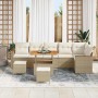 Conjunto de sofás de jardín 9 pcs Beige ratán sintético en Sofás de exterior | Comprar online en Foru.es