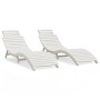 Tumbonas 2 uds madera maciza acacia blanco 184x55x64 cm de vidaXL, Tumbonas - Ref: Foro24-3155470, Precio: 316,73 €, Descuent...