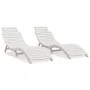 Tumbonas 2 uds madera maciza acacia blanco 184x55x64 cm de vidaXL, Tumbonas - Ref: Foro24-3155470, Precio: 312,59 €, Descuent...