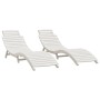 Tumbonas 2 uds madera maciza acacia blanco 184x55x64 cm de vidaXL, Tumbonas - Ref: Foro24-3155470, Precio: 316,73 €, Descuent...