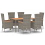 Set comedor jardín 7 pzas y cojines ratán sintético gris de vidaXL, Conjuntos de jardín - Ref: Foro24-3157539, Precio: 591,90...