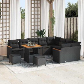 Conjunto de sofás de jardín 12 pcs Negro ratán sintético en Sofás de exterior | Comprar online en Foru.es