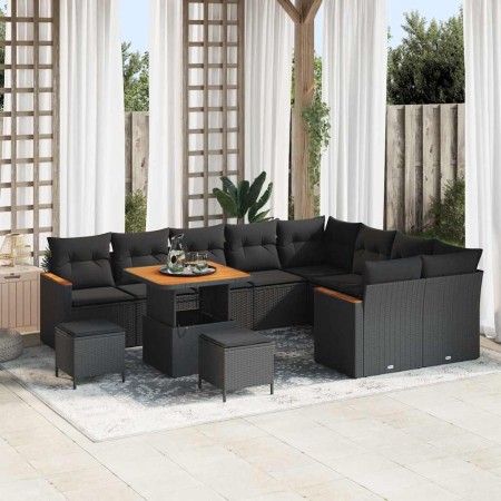 Conjunto de sofás de jardín 12 pcs Negro ratán sintético en Sofás de exterior | Comprar online en Foru.es