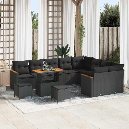 Conjunto de sofás de jardín 12 pcs Negro ratán sintético en Sofás de exterior | Comprar online en Foru.es