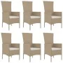 Set comedor de jardín 7 pzas con cojines ratán sintético beige de vidaXL, Conjuntos de jardín - Ref: Foro24-3157563, Precio: ...