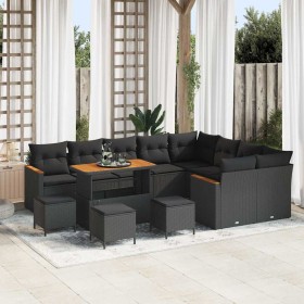 Conjunto de sofás de jardín 13 pcs Negro ratán sintético en Sofás de exterior | Comprar online en Foru.es