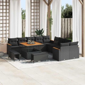 Conjunto de sofás de jardín 13 pcs Negro ratán sintético en Sofás de exterior | Comprar online en Foru.es