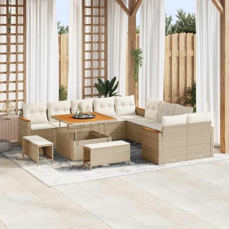 Conjunto de sofás de jardín 13 pcs Beige ratán sintético en Sofás de exterior | Comprar online en Foru.es