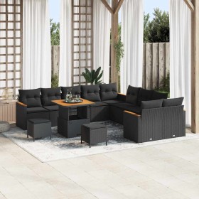 Conjunto de sofás de jardín 13 pcs Negro ratán sintético en Sofás de exterior | Comprar online en Foru.es