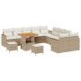Conjunto de sofás de jardín 13 pcs Beige ratán sintético en Sofás de exterior | Comprar online en Foru.es