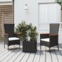 Juego salón jardín 3 pzas ratán sintético y acero negro de vidaXL, Conjuntos de jardín - Ref: Foro24-3157658, Precio: 204,67 ...
