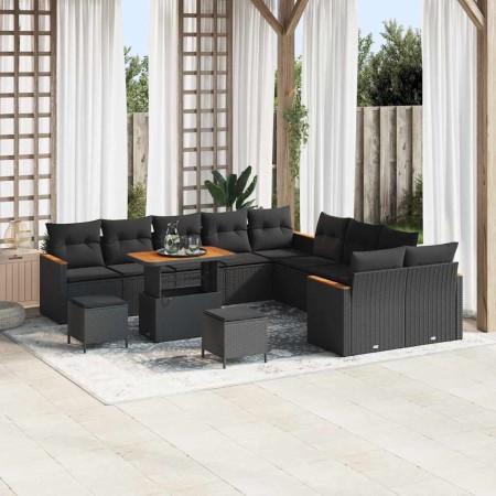 Conjunto de sofás de jardín 13 pcs Negro ratán sintético en Sofás de exterior | Comprar online en Foru.es