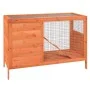 Conejera de madera maciza de pino marrón 103x44x69,5 cm de vidaXL, Jaulas y habitáculos para animales pequeños - Ref: Foro24-...