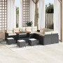 Conjunto de sofás de jardín 14 pcs Negro ratán sintético en Sofás de exterior | Comprar online en Foru.es