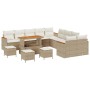 Conjunto de sofás de jardín 14 pcs Beige ratán sintético en Sofás de exterior | Comprar online en Foru.es