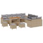 Conjunto de sofás de jardín 14 pcs Beige ratán sintético en Sofás de exterior | Comprar online en Foru.es