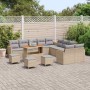 Conjunto de sofás de jardín 14 pcs Beige ratán sintético en Sofás de exterior | Comprar online en Foru.es