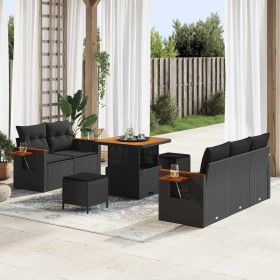 Conjunto de sofás de jardín con cojín 8 pcs Negro en Sofás de exterior | Comprar online en Foru.es